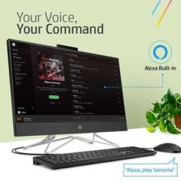 HP All-in-One 24-df0215in 23.8-Inch FHD with Alexa Built-in (AMD Ryzen 3-3250U/8GB/256GB SSD + 1TB HDD/Win 10/MS Office 2019/Jet Black) and Wireless Mice Combo